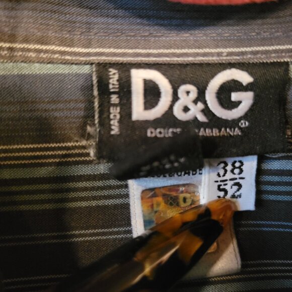 D&G By Dolce & Gabbana Blue striped button up. - Picture 7 of 9